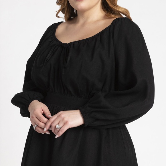 Eloquii 22 Puff Sleeve Linen Mini Dress NWT 3X - Picture 5 of 9